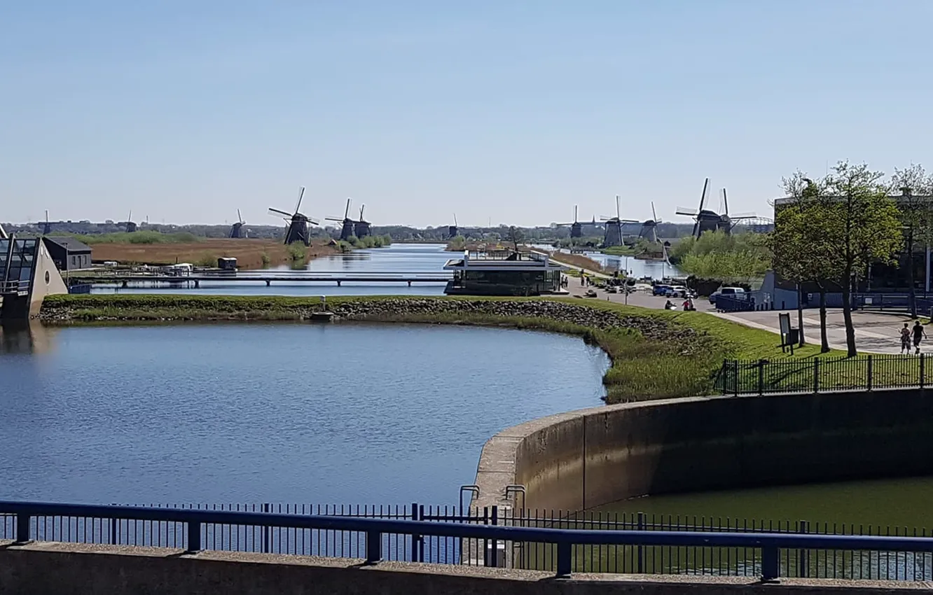 Фото обои nature, holland, kinderdijk, windmills, the netherlands