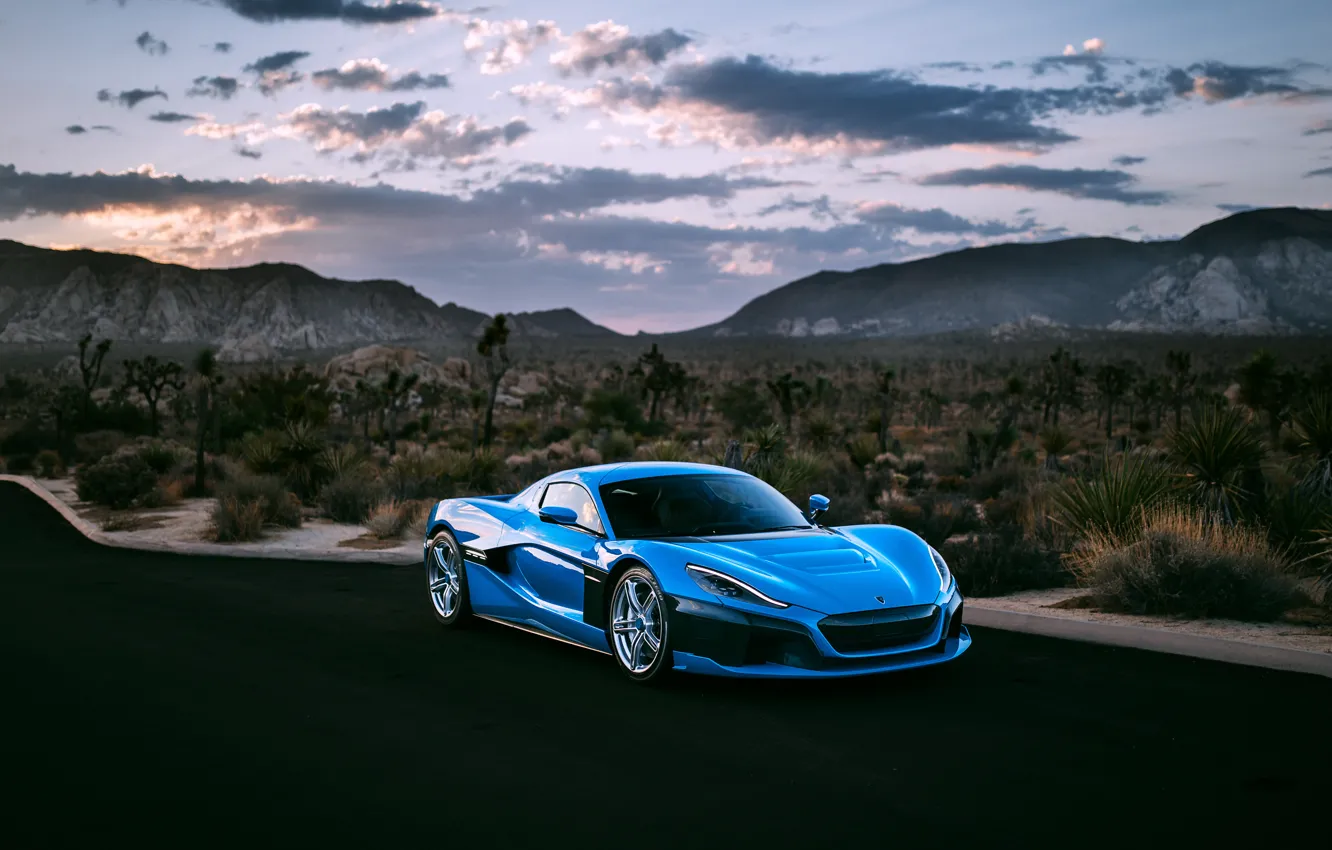 Фото обои exotic, Rimac, front view, hypercar, Concept Two, Rimac C_Two