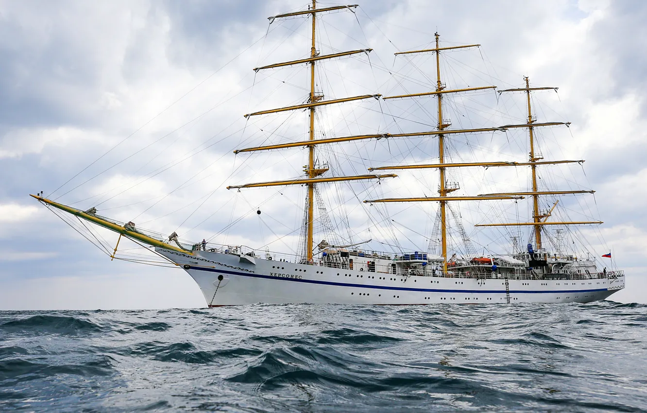 Фото обои корабль, черное море, парусный, учебный, херсонес