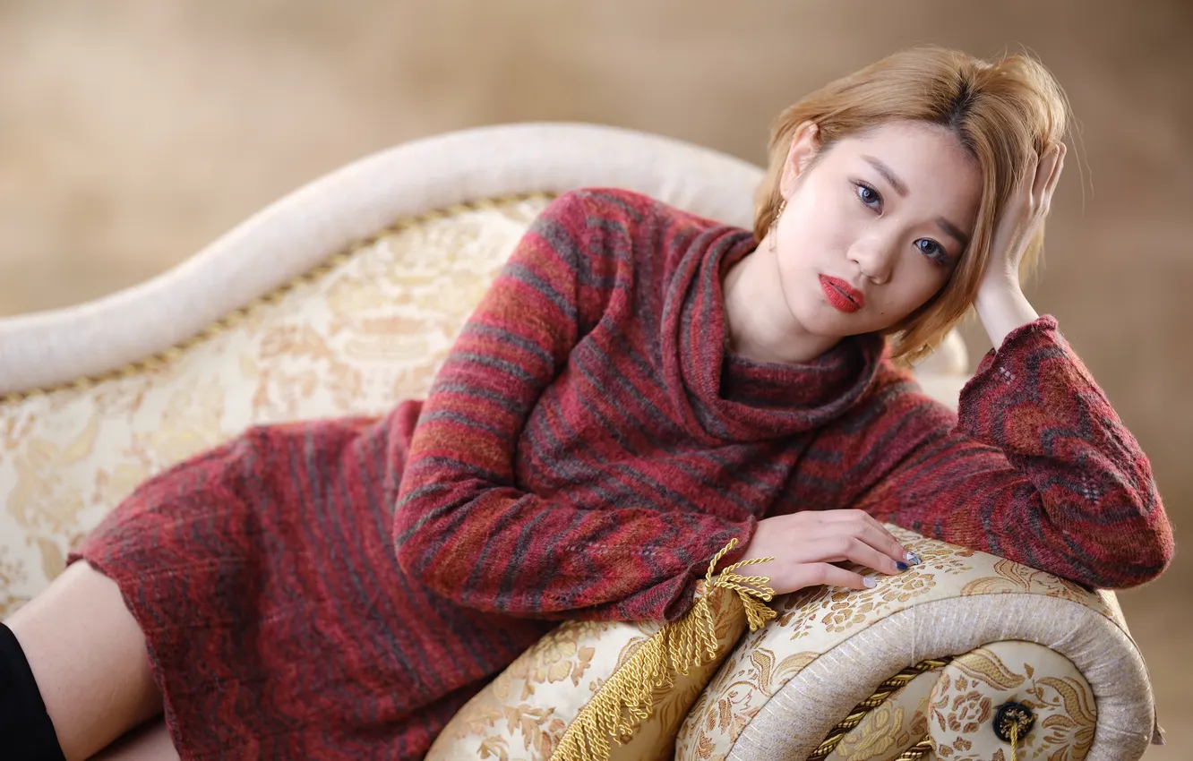 Фото обои девушка, портрет, азиатка