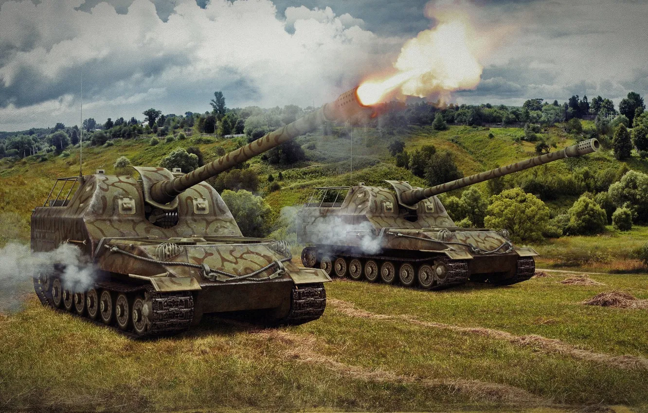 Фото обои выстрел, танк, USSR, СССР, танки, артиллерия, WoT, World of Tanks