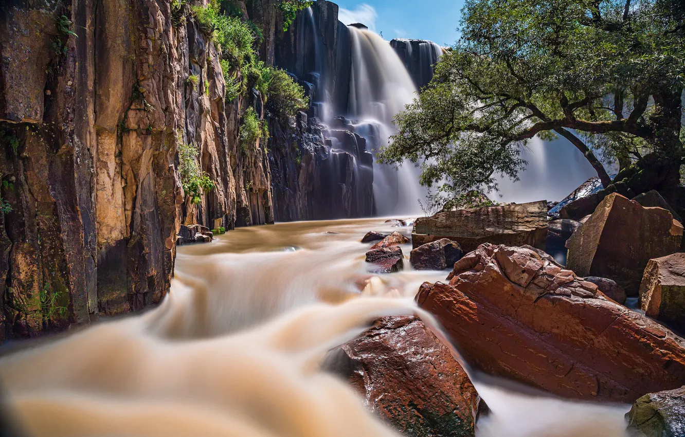 Фото обои река, камни, водопад, Мексика, каскад, Mexico, Cascada de la Concepcion, Акулько