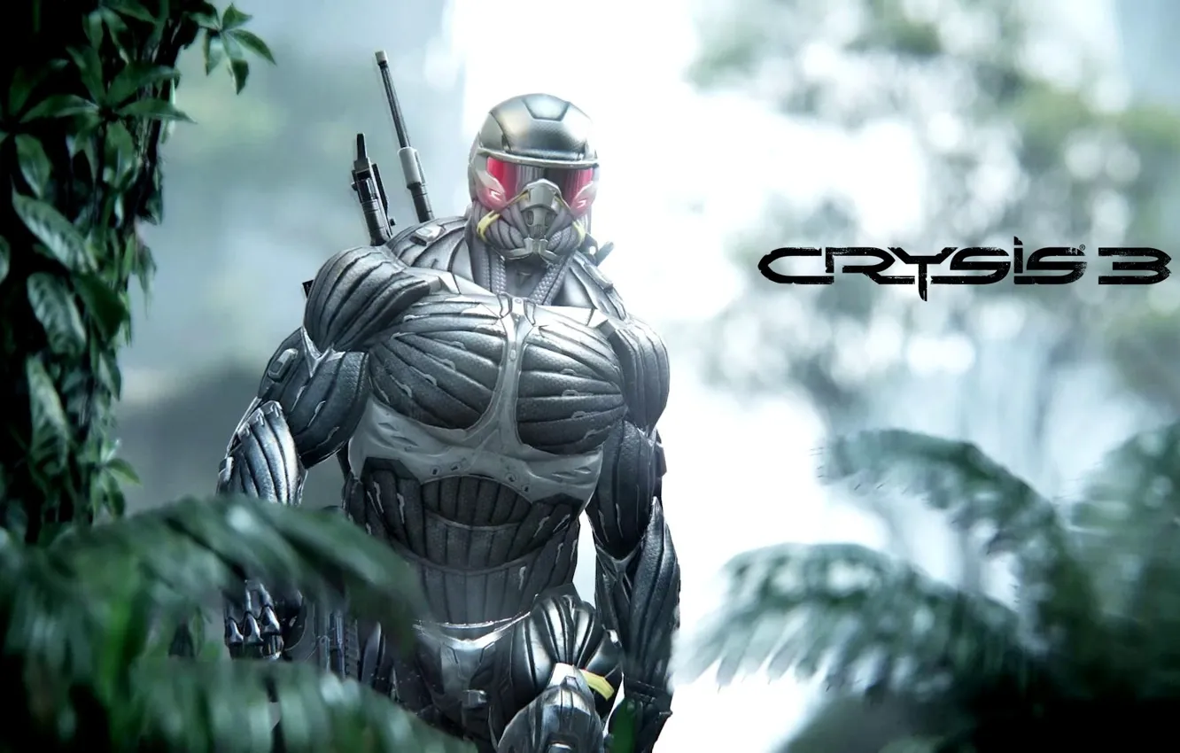 Фото обои Crysis, Jungle, Hunter, Nanosuit, Game, Weapon, Crysis 3, Soldier
