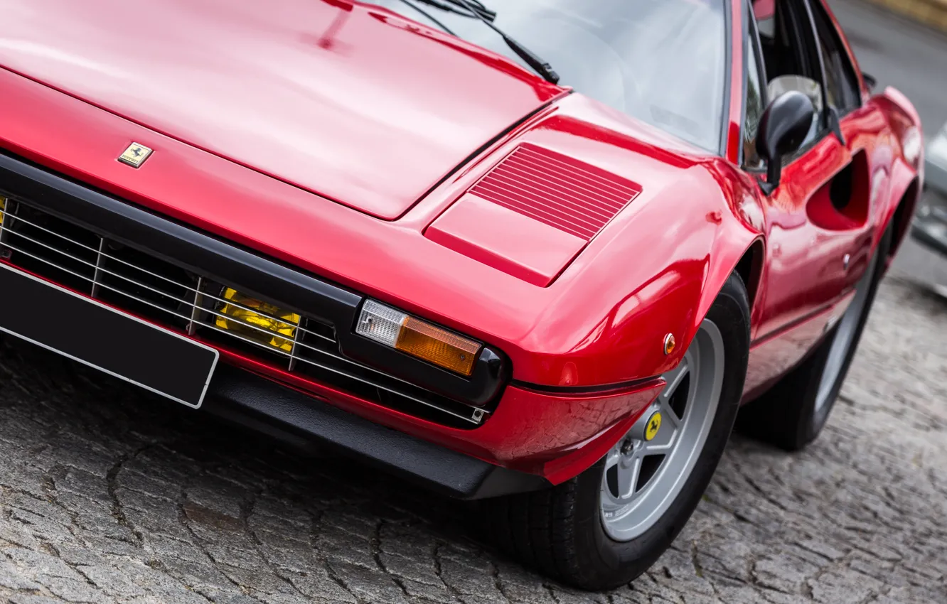 Фото обои Ferrari, суперкар, красная, классика, 308