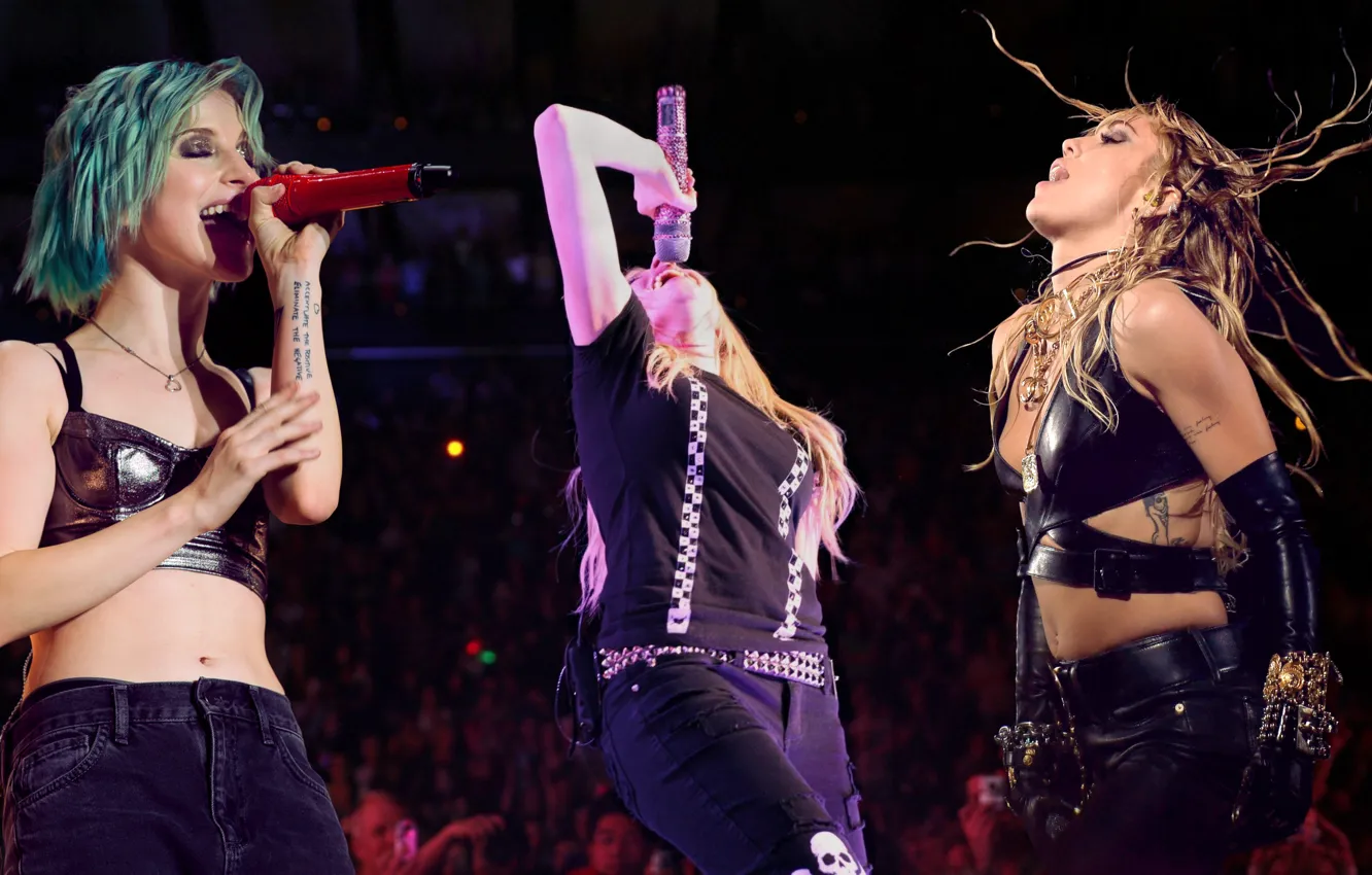Фото обои wallpaper, hayley williams, avril lavigne, miley cyrus, rock chicks