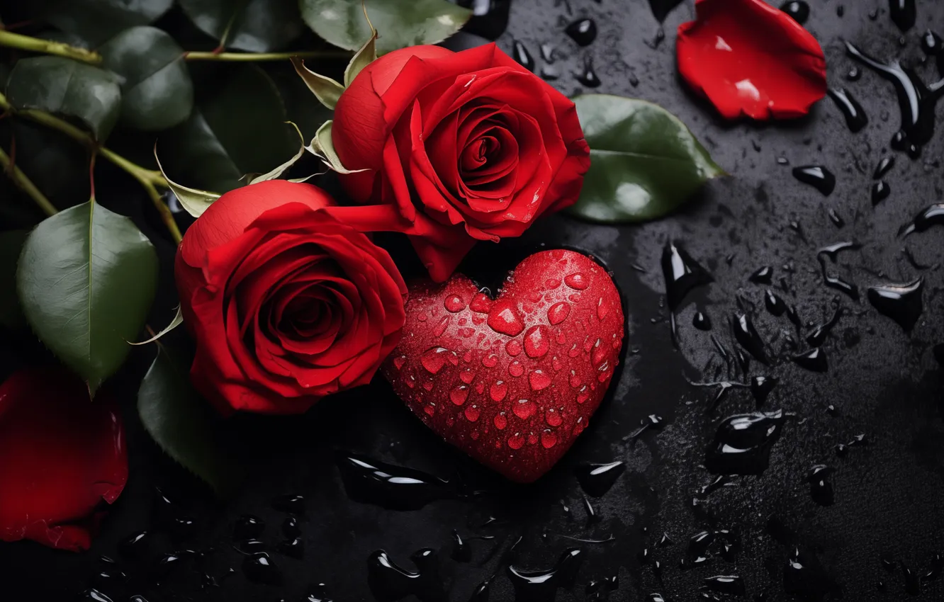 Фото обои любовь, цветы, подарок, романтика, сердце, розы, love, happy