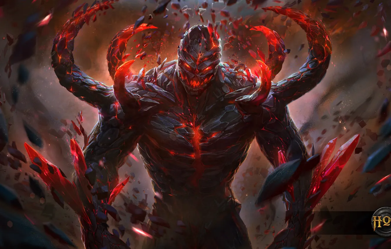 Фото обои магия, монстр, hon, голем, Heroes of Newerth, Adrenaline