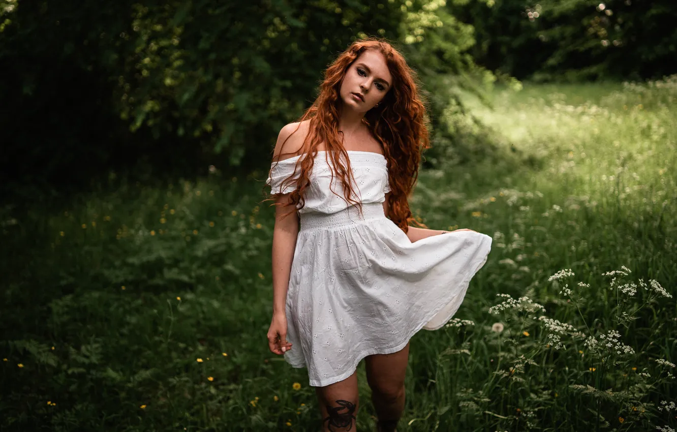Фото обои лето, девушка, природа
