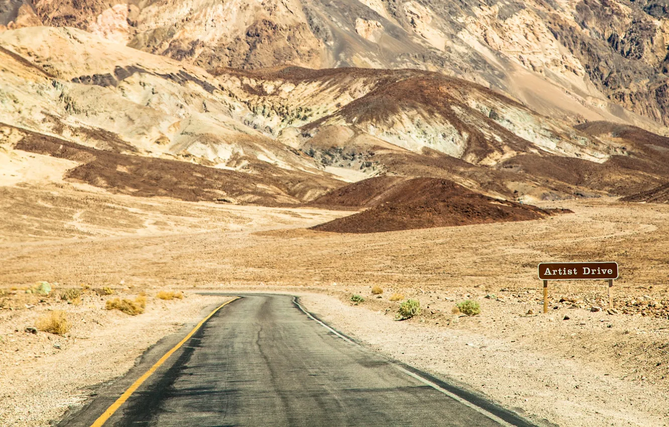 Фото обои дорога, горы, Калифорния, США