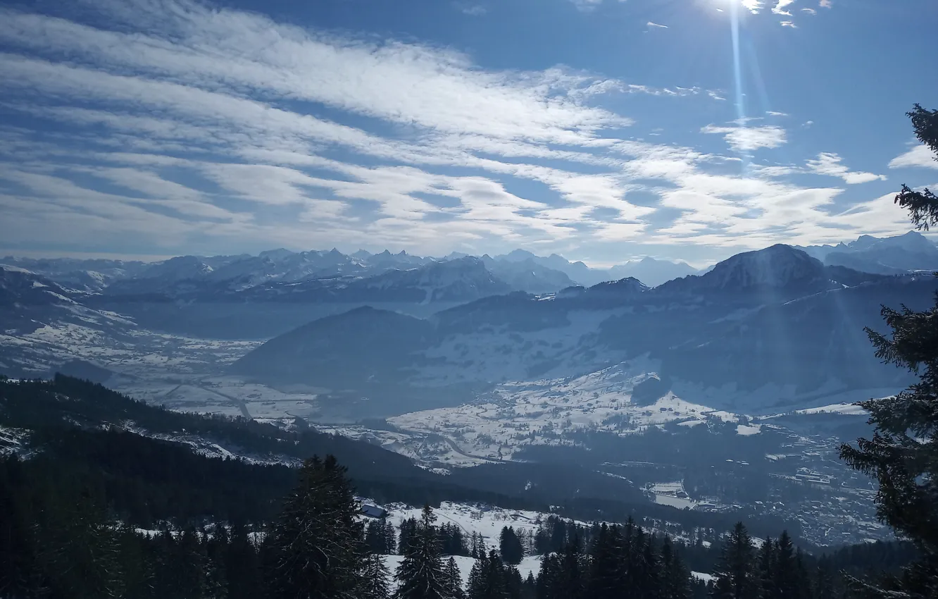 Фото обои Швейцария, Альпы, гора Вильдшпиц