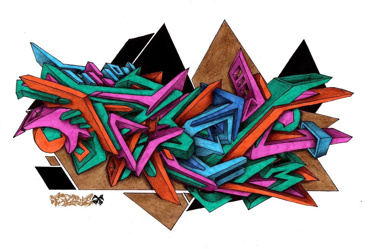 Фото обои граффити, wild style, FireX