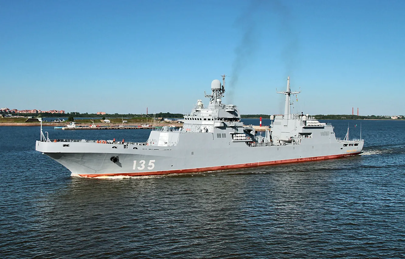 Фото обои корабль, вмф, десантный, иван грен, проект 11711