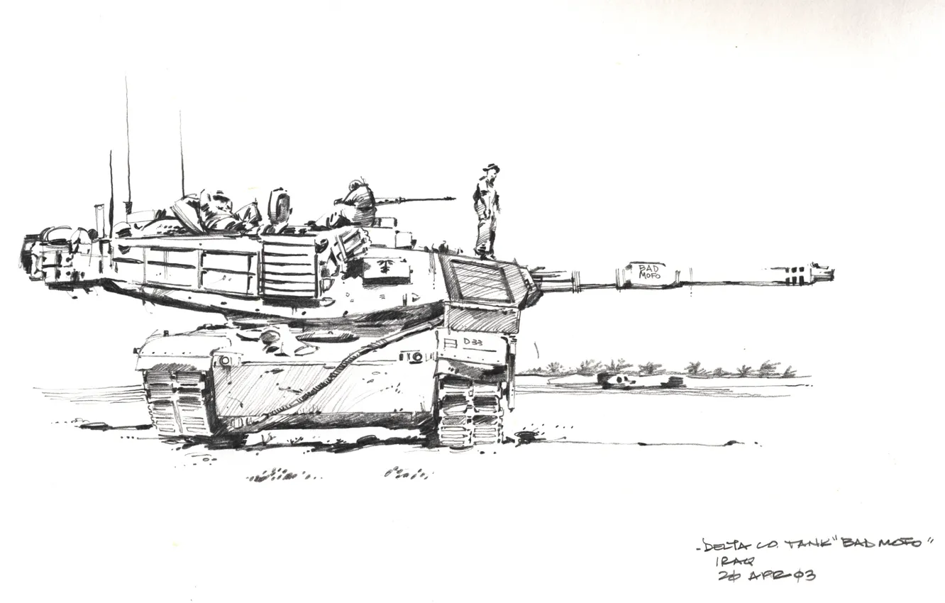 Фото обои рисунок, танк, USA, США, военная техника, Abrams M1A1