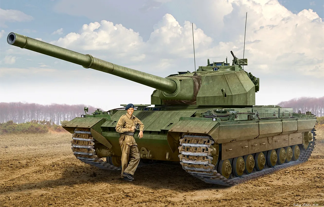 Фото обои Великобритания, Тяжелый танк, Танкист, FV 214, Congueror, Конкэрор