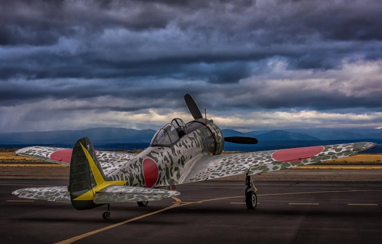 Фото обои истребитель, Hayabusa, Nakajima, одноместный, Ki-43