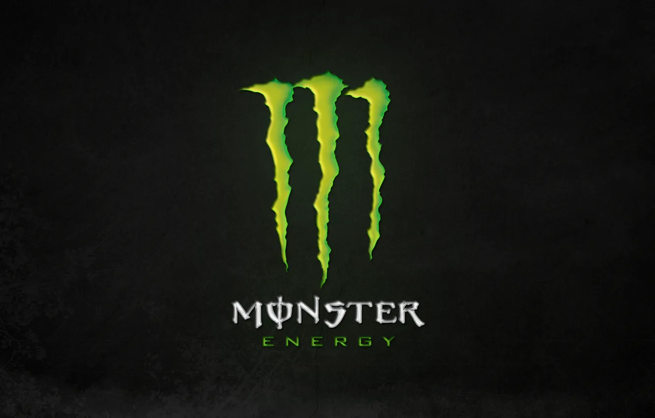 Фото обои green, logo, monster, background, energy, monster energy