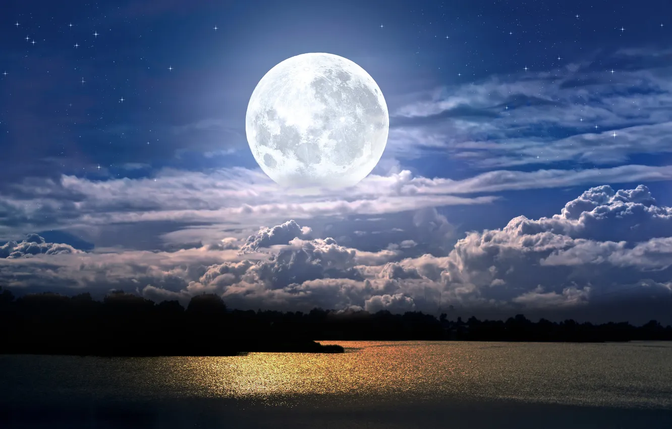 Фото обои moon, nature, night, moonlight, outdoor, nature background