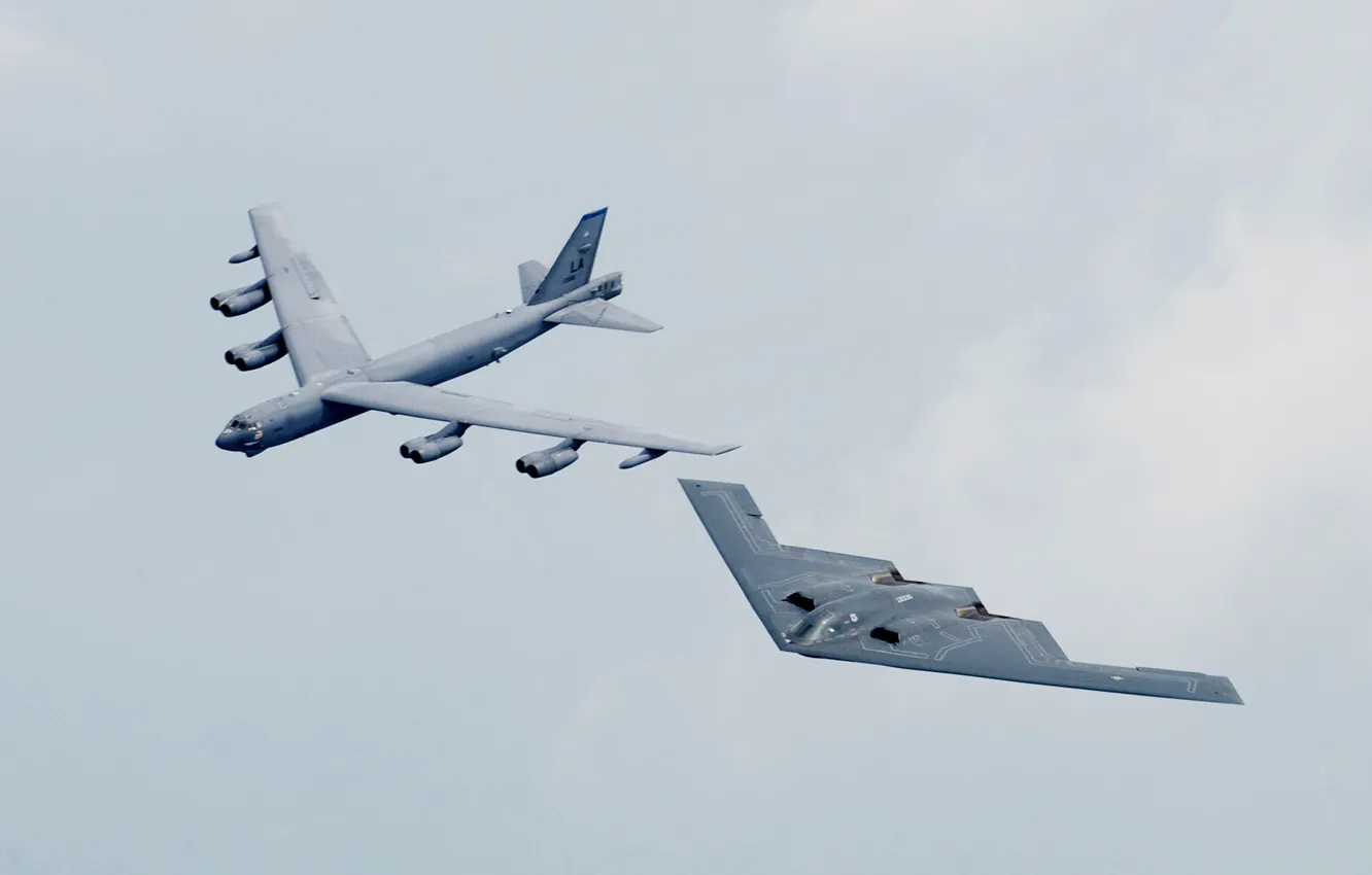 Фото обои небо, облака, бомбардировщик, B-1, американский, Боинг, стратегический, Лансер