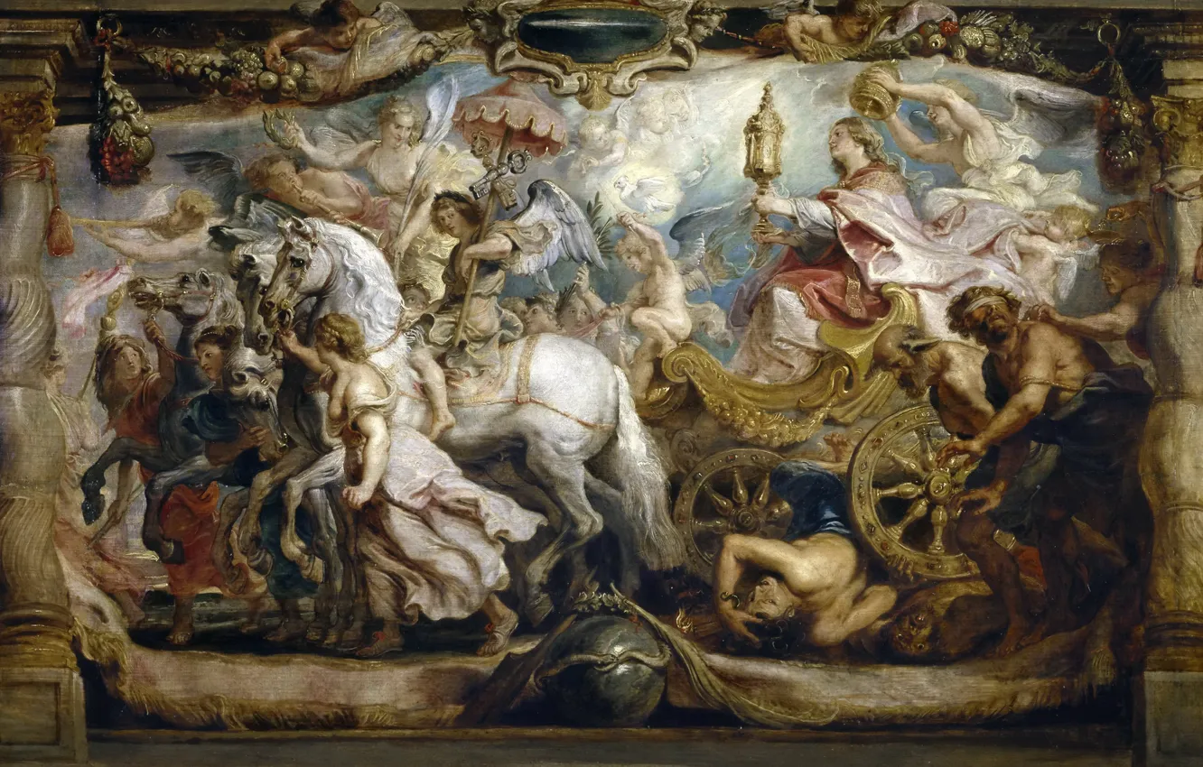 Фото обои картина, жанровая, Питер Пауль Рубенс, Pieter Paul Rubens, Триумф Церкви
