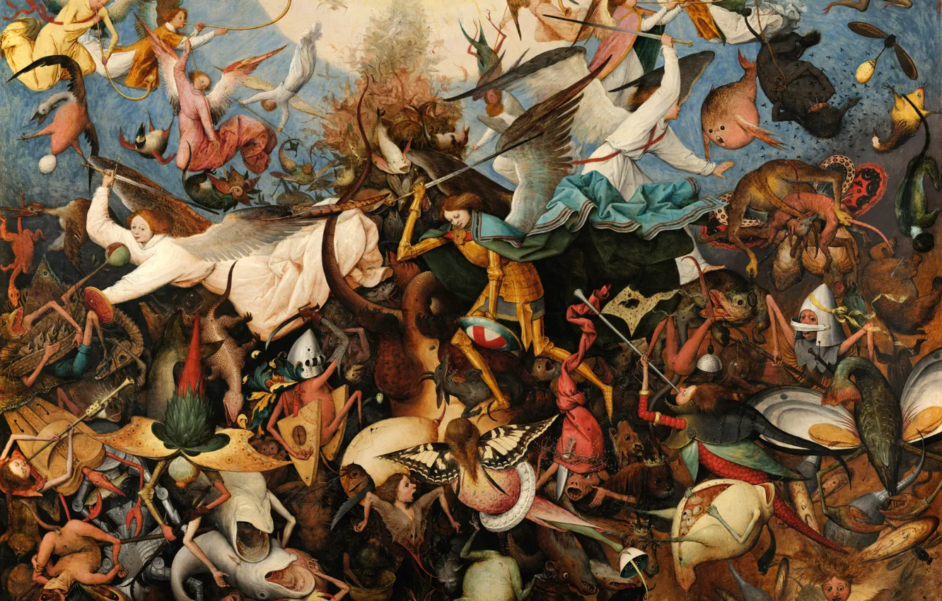 Фото обои Питер Брейгель Старший, 1562, The Fall of the Rebel Angels, Падение мятежных ангелов, Pieter the …