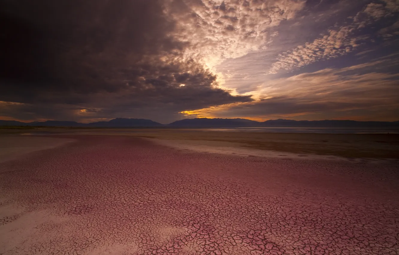 Фото обои sunrise, antelope island, great salt lake