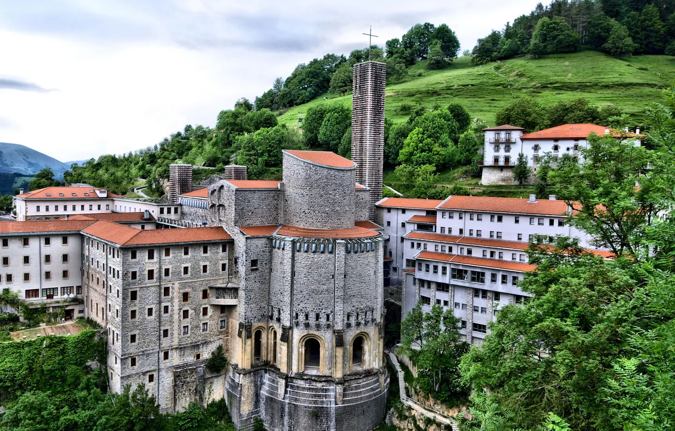 Фото обои Испания, Spain, Страна Басков, Basque Country, Oñati, Sanctuary of Arantzazu, Оньяте, Храм Богоматери Арансасу