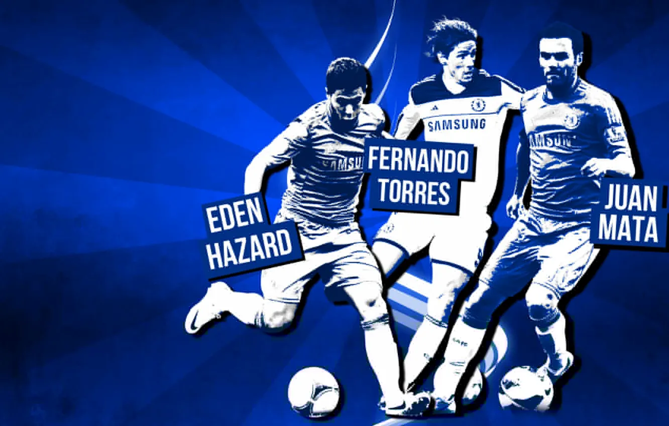 Фото обои Blues, Fernando Torres, ФК Челси, FC Chelsea, Juan Mata, Eden Hazard