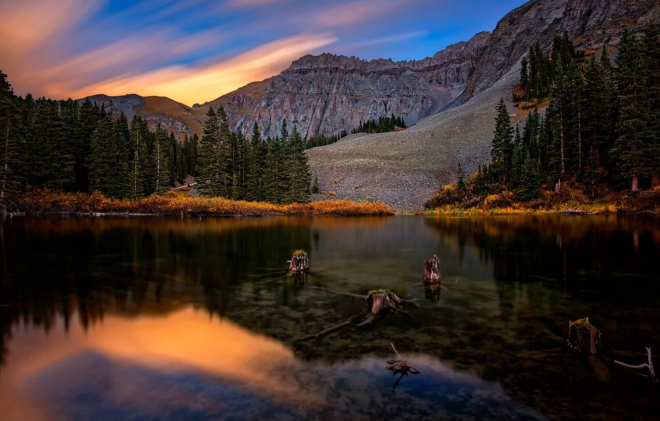 Фото обои горы, озеро, отражение