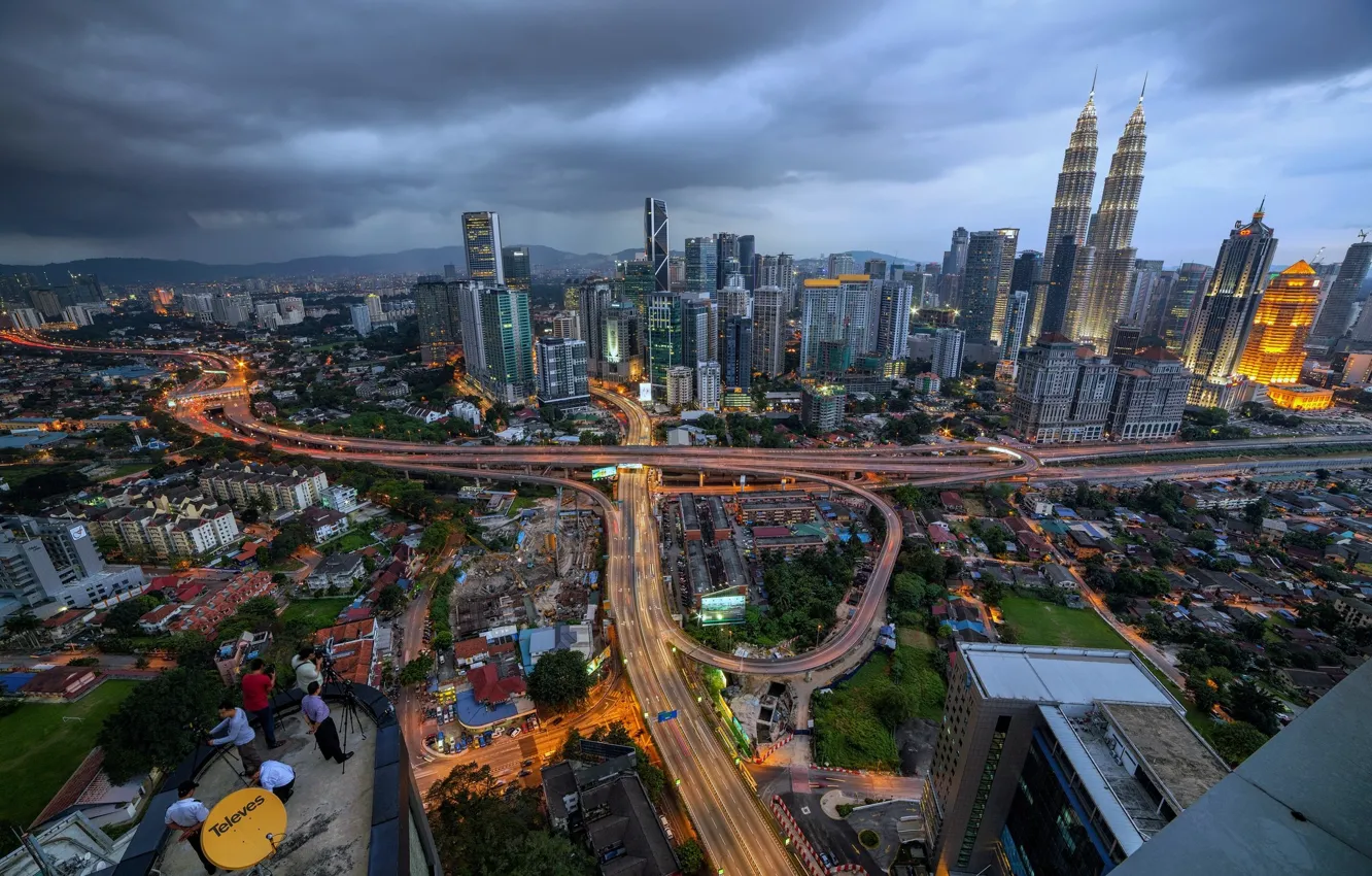 Фото обои город, люди, дома, Малайзия, Куала-Лумпур
