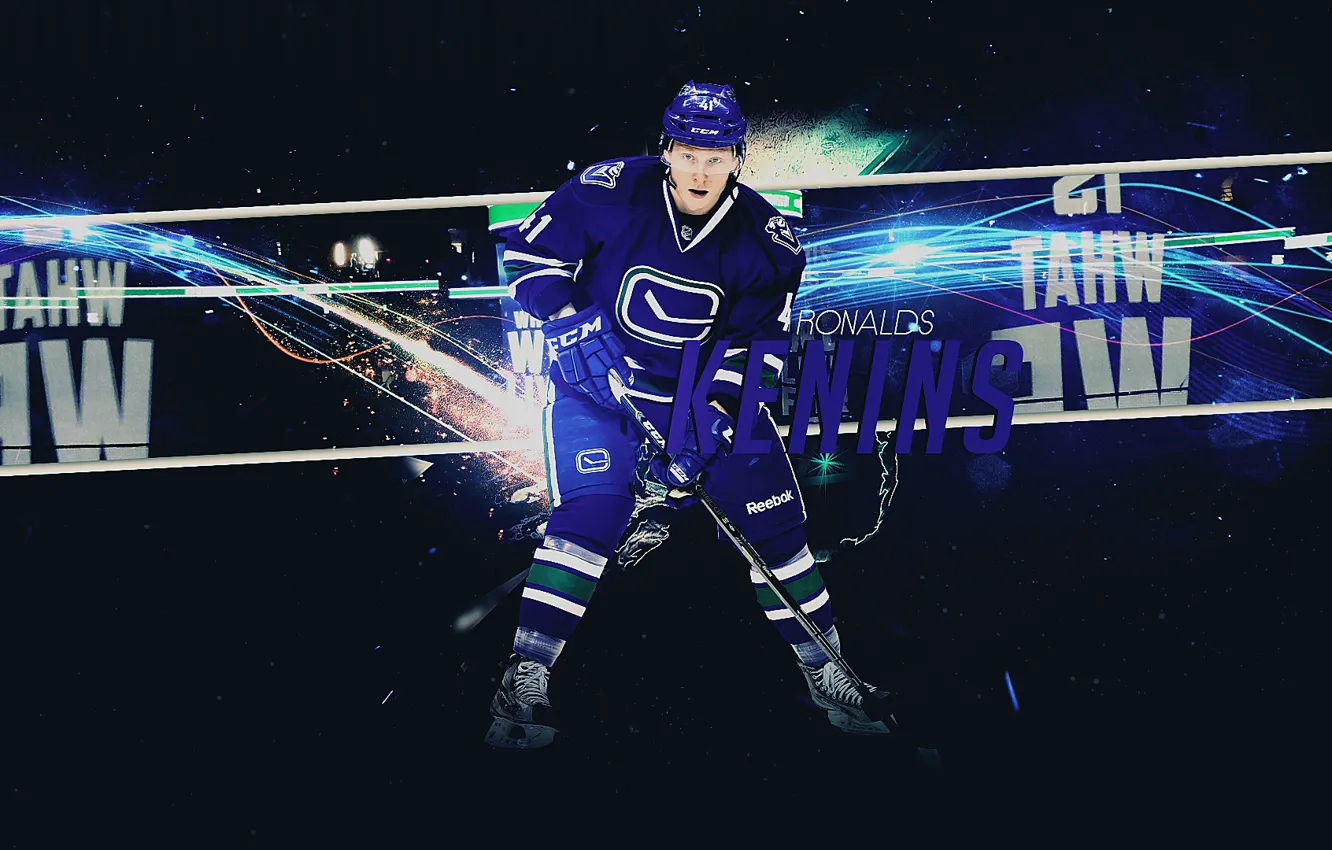 Фото обои NHL, canucks, Vancouver, Hockey, Latvia, Ronalds, Kenins