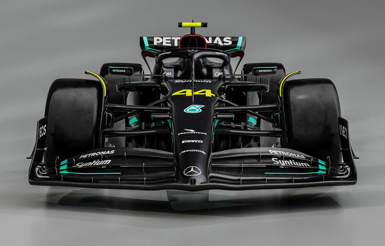 Фото обои Формула 1, вид спереди, гоночный болид, Mercedes-AMG, 2023, Mercedes-AMG F1 W14 E Performance