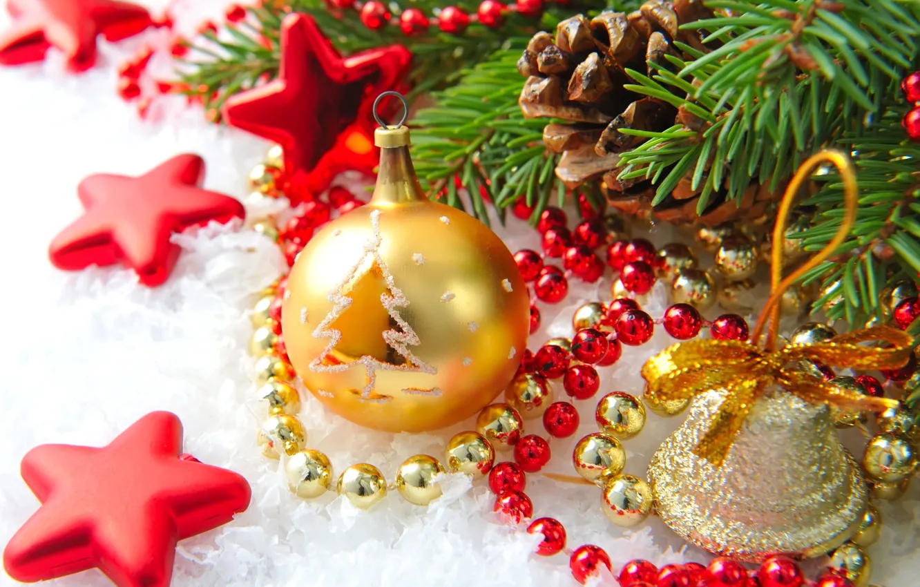 Фото обои шарики, украшения, праздник, Новый Год, Рождество, Christmas, New Year