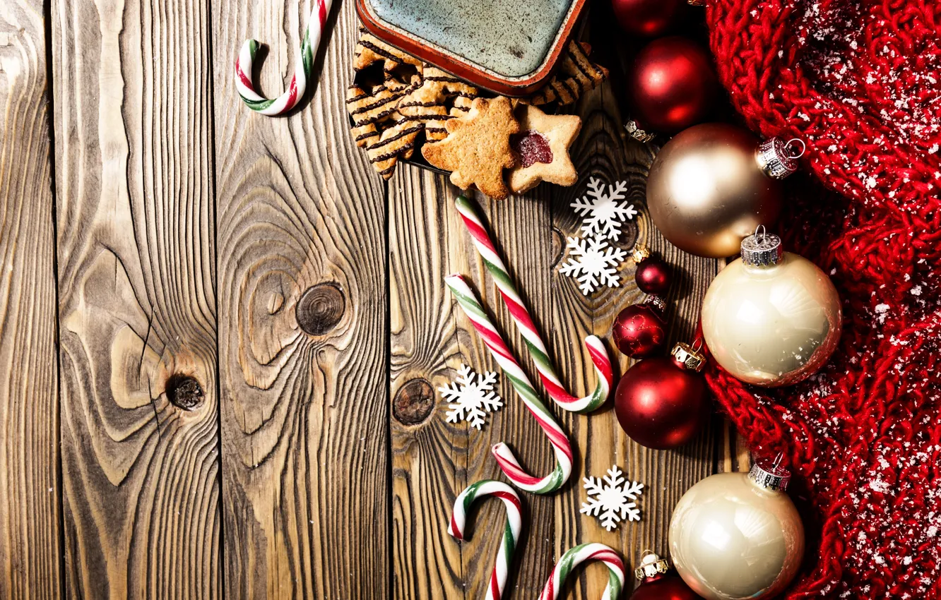 Фото обои украшения, шары, Новый Год, Рождество, Christmas, balls, wood, New Year