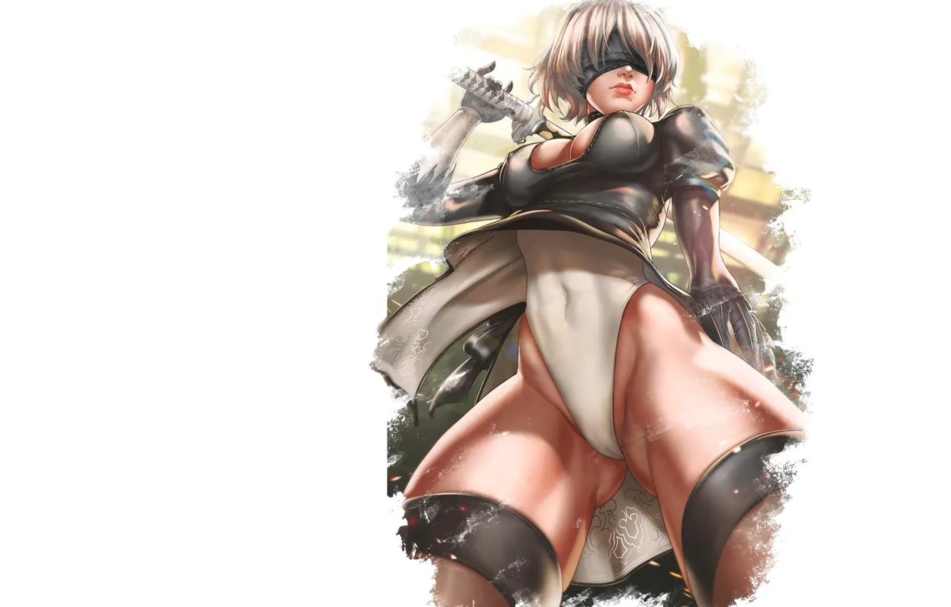 Фото обои girl, hot, sexy, panties, boobs, muscle, anime, Nier