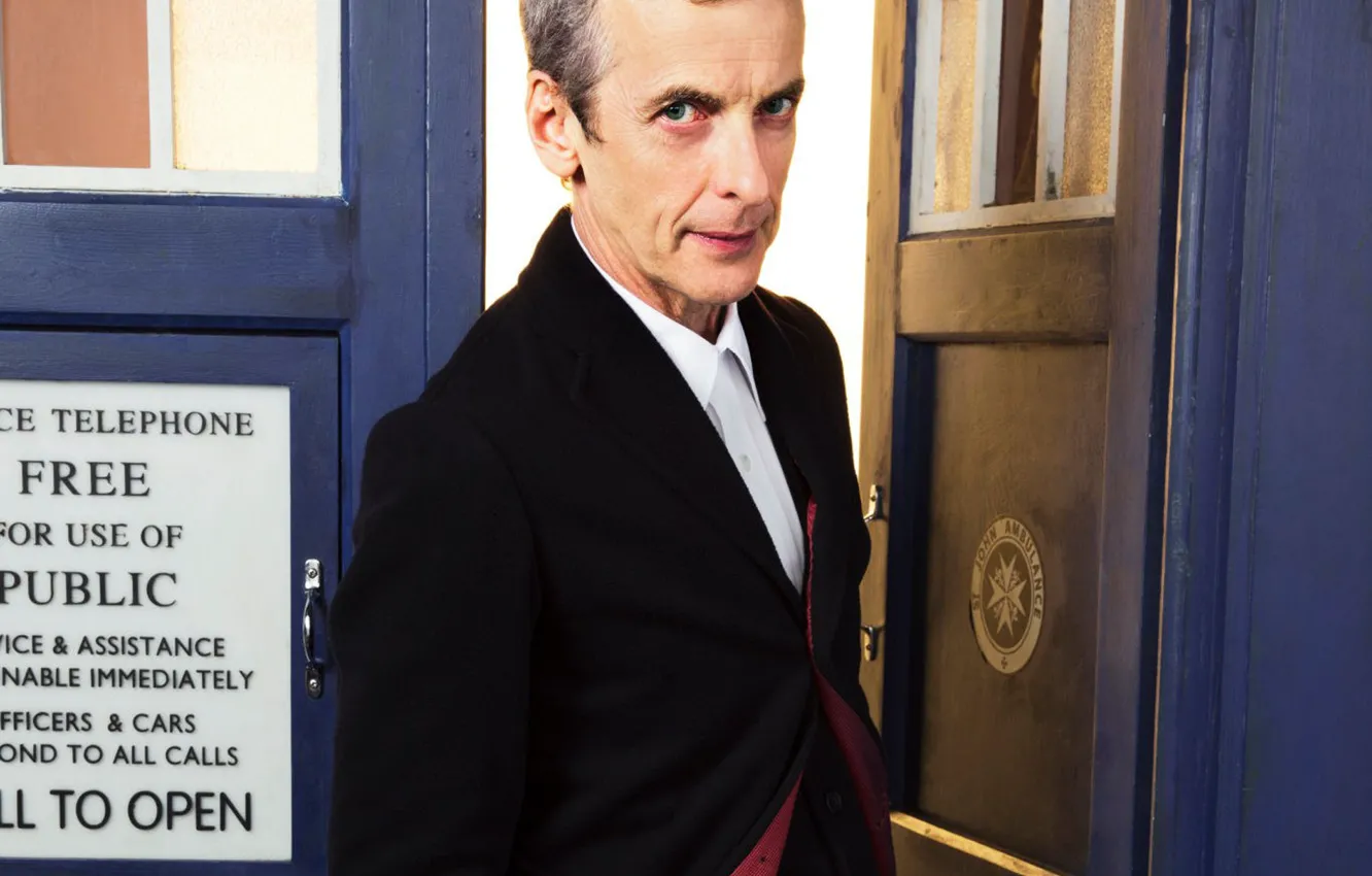 Фото обои взгляд, костюм, актер, мужчина, будка, рубашка, пиджак, Doctor Who