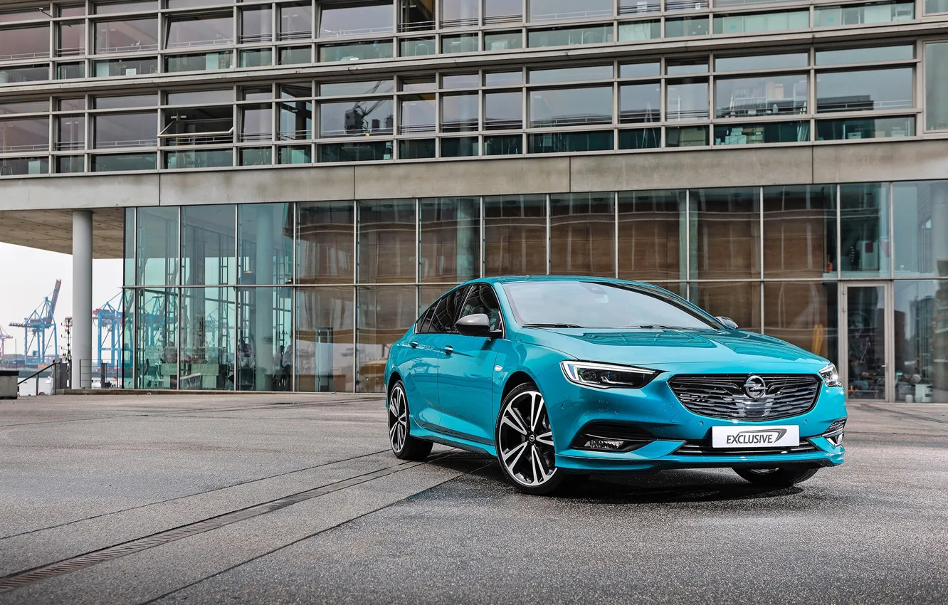 Фото обои Opel, голубая, Insignia Grand
