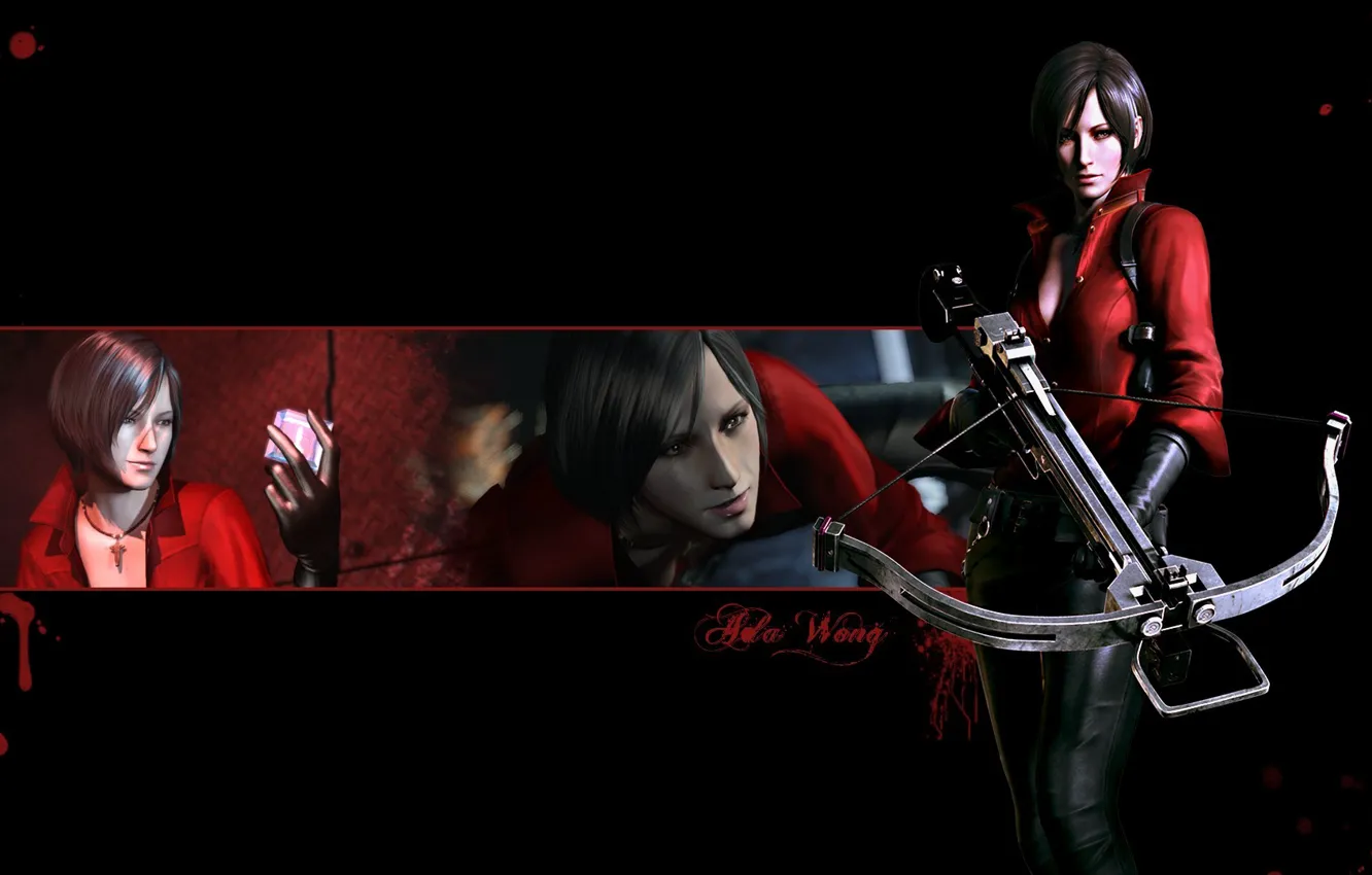 Фото обои red, gun, blood, game, weapon, woman, spy, cross
