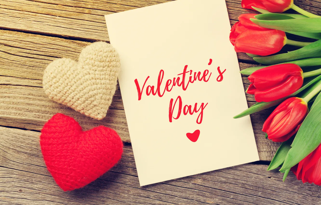 Фото обои любовь, цветы, подарок, романтика, сердце, тюльпаны, red, love