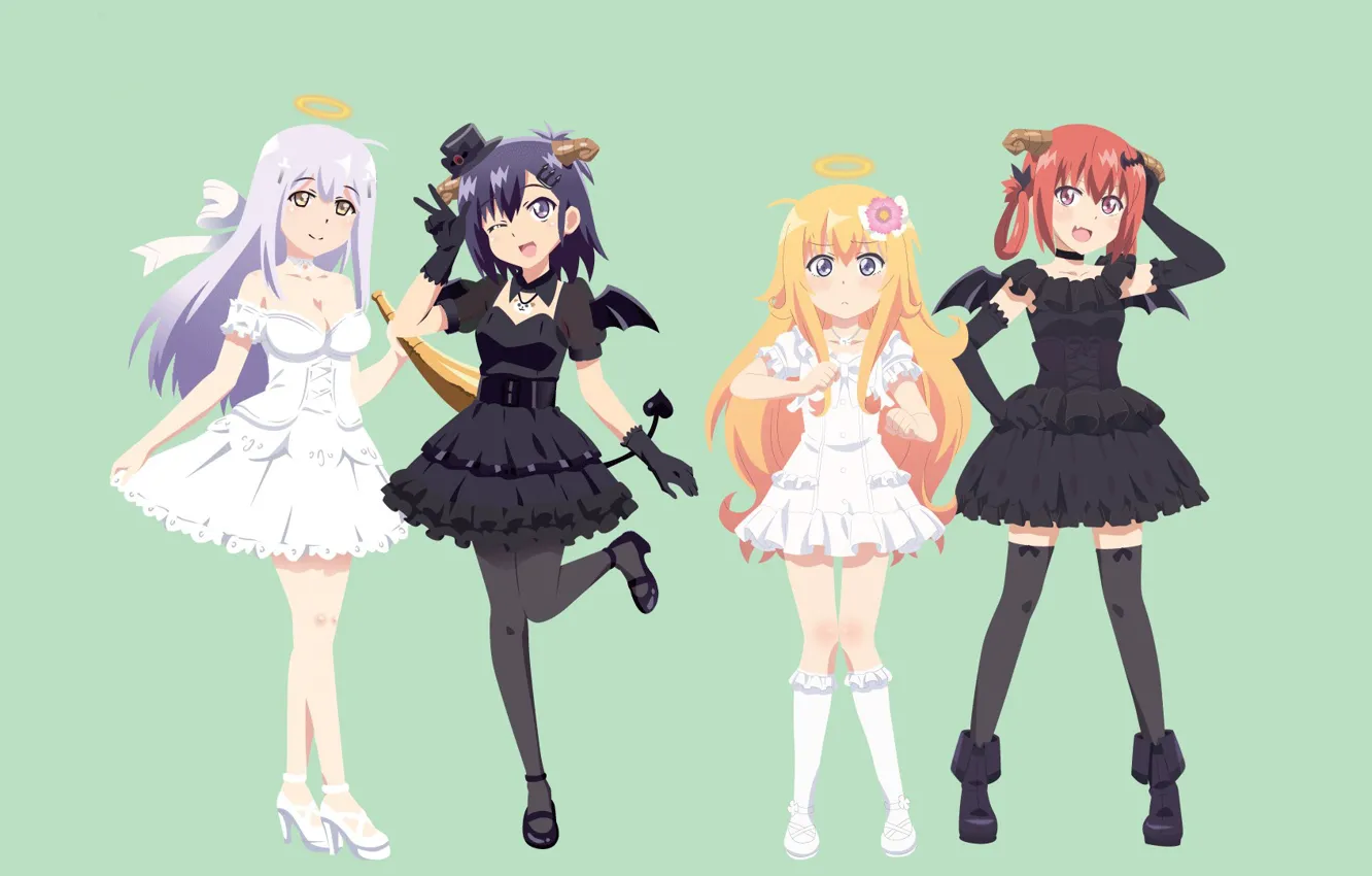 Фото обои kawaii, demon, girl, devil, dress, anime, pretty, angel