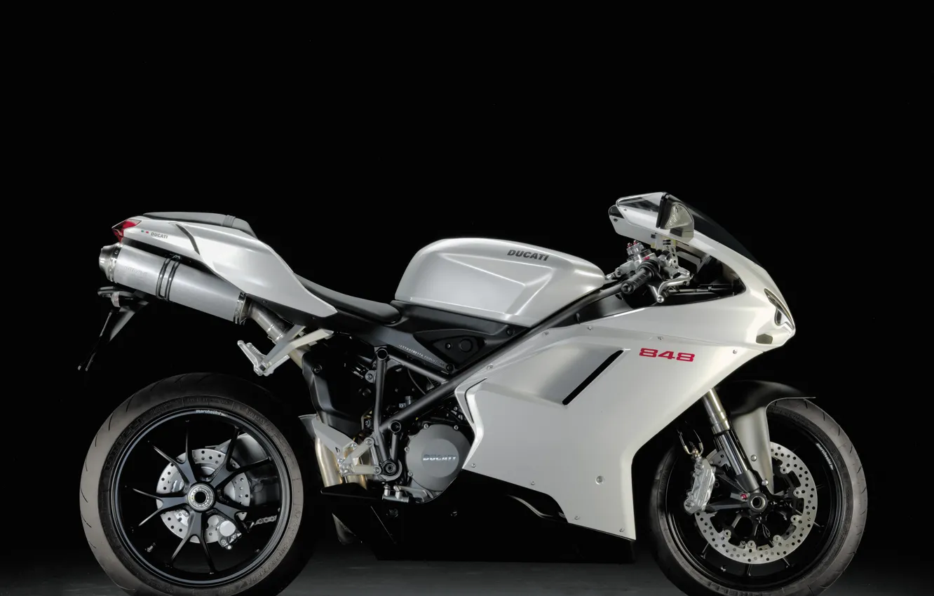 Фото обои белый, Мотоцикл, ducati