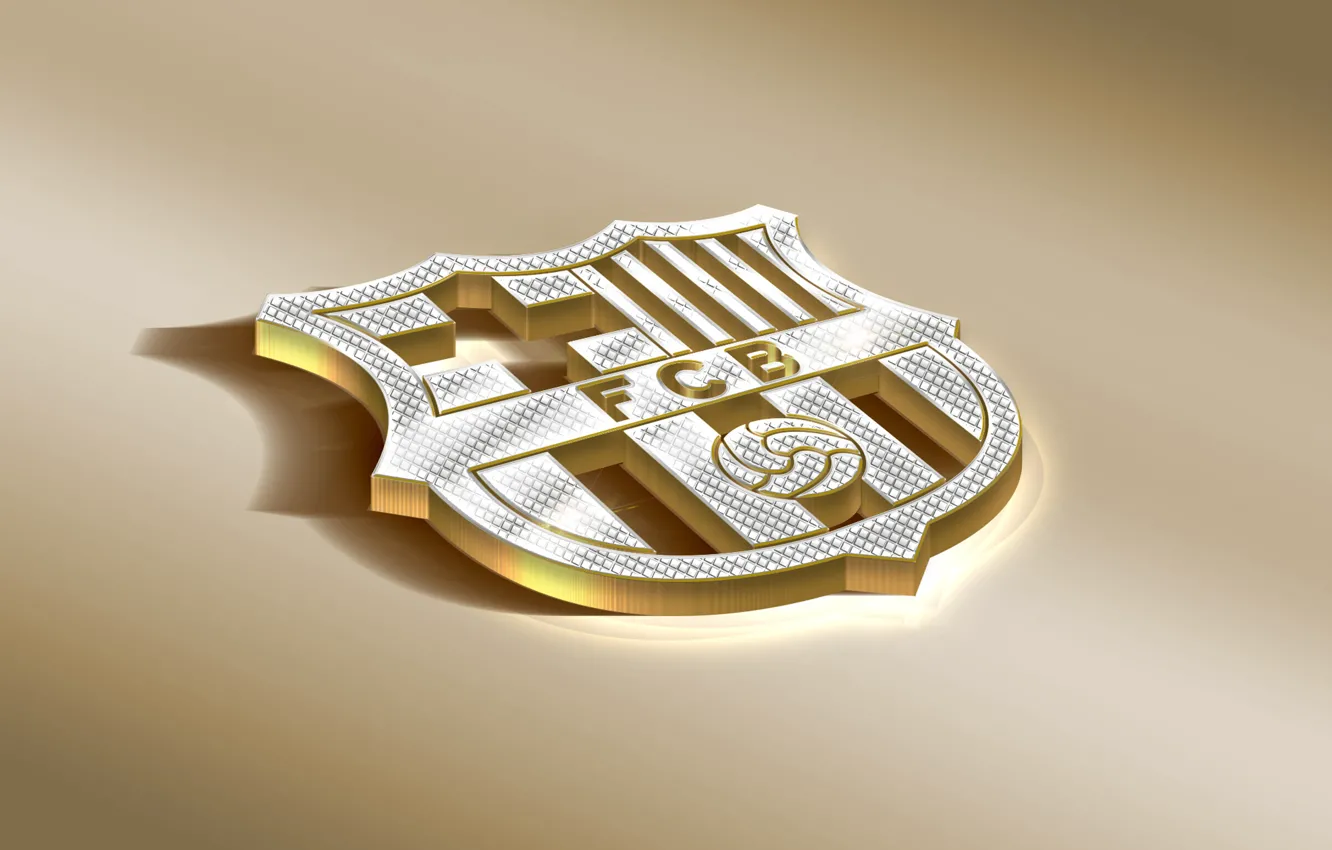 Фото обои Logo, Golden, Football, Soccer, FC Barcelona, Barca, Emblem, Spanish Club