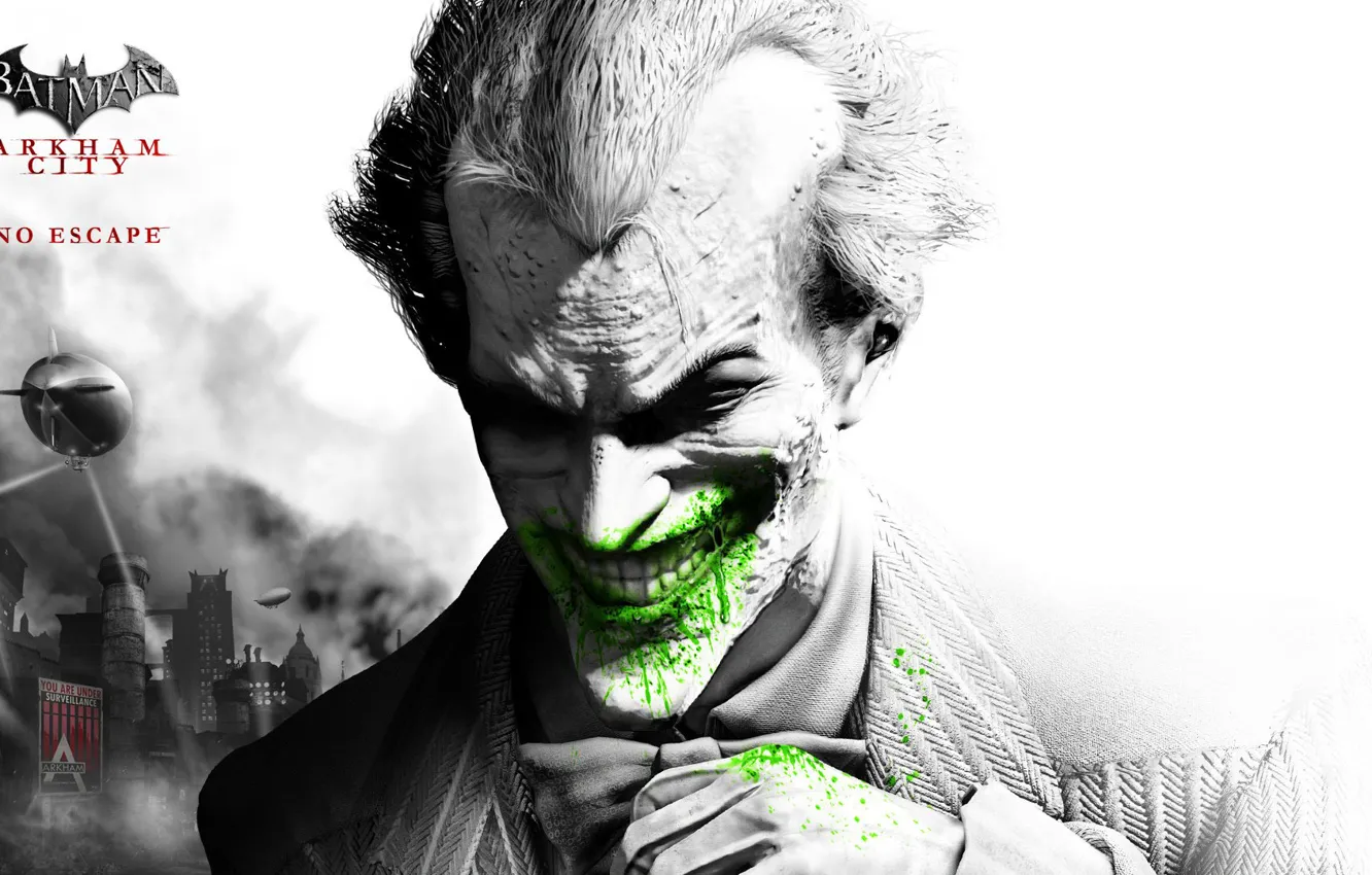 Фото обои джокер, бэтмэн, Batman, Joker, Arkham City, Game