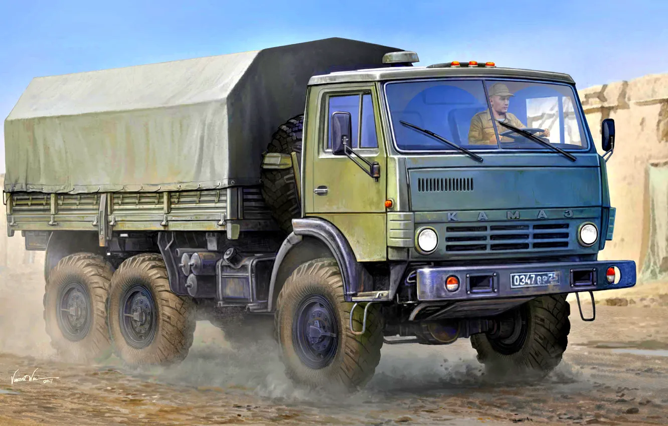 Фото обои Россия, вездеход, армейский, полноприводный, повышенной проходимости, КамАЗ-4310, основная модель