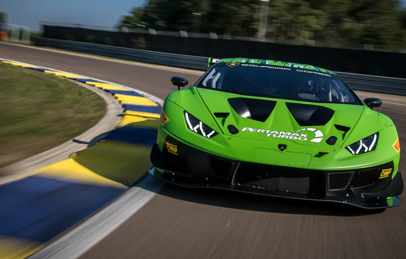 Фото обои Lamborghini, turbo, Evo, GT3, гоночный трек, Huracan, Lamborghini Huracan GT3 EVO