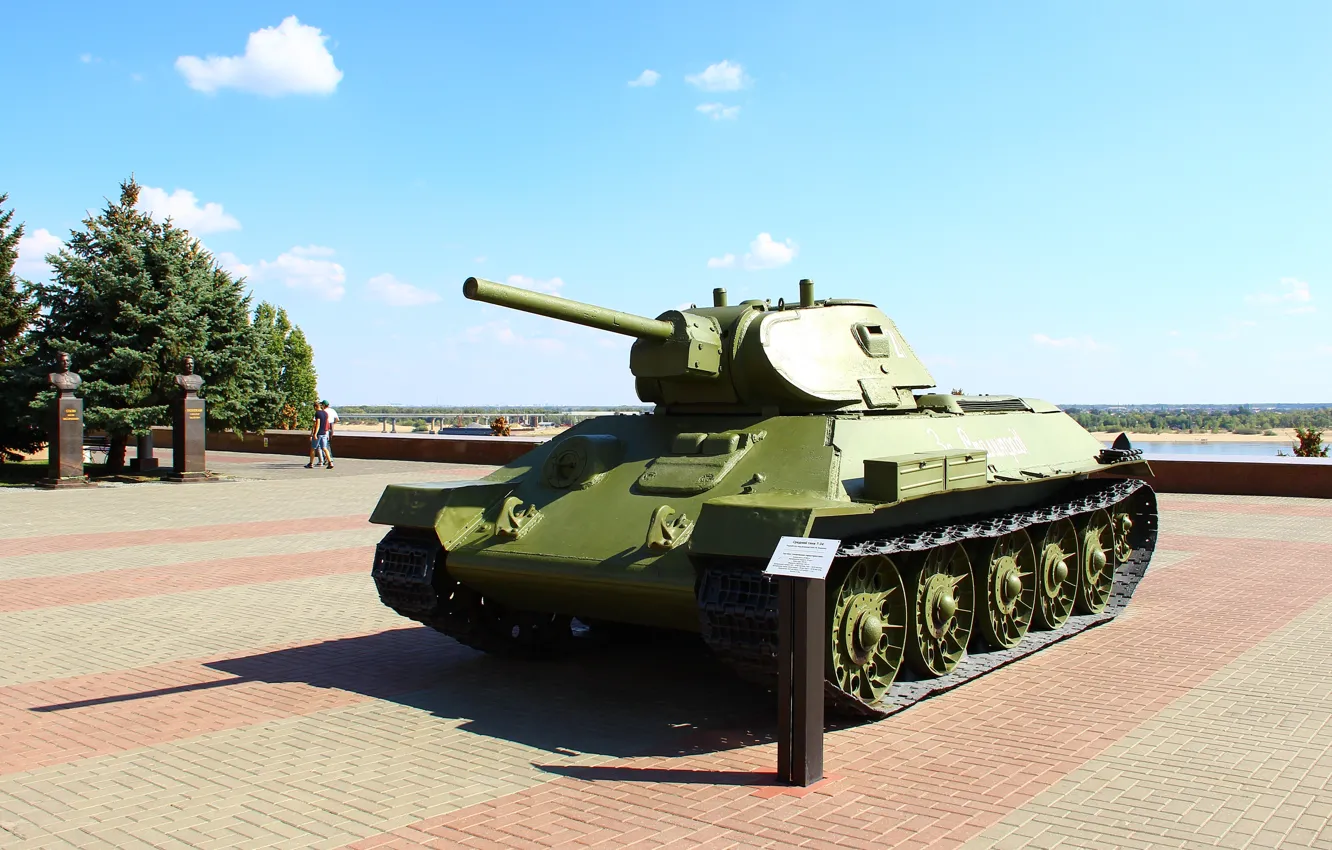 Фото обои Танк, Спереди, Т-34-76, Волгоград, Volgograd, Музей-панорама Сталинградская битва