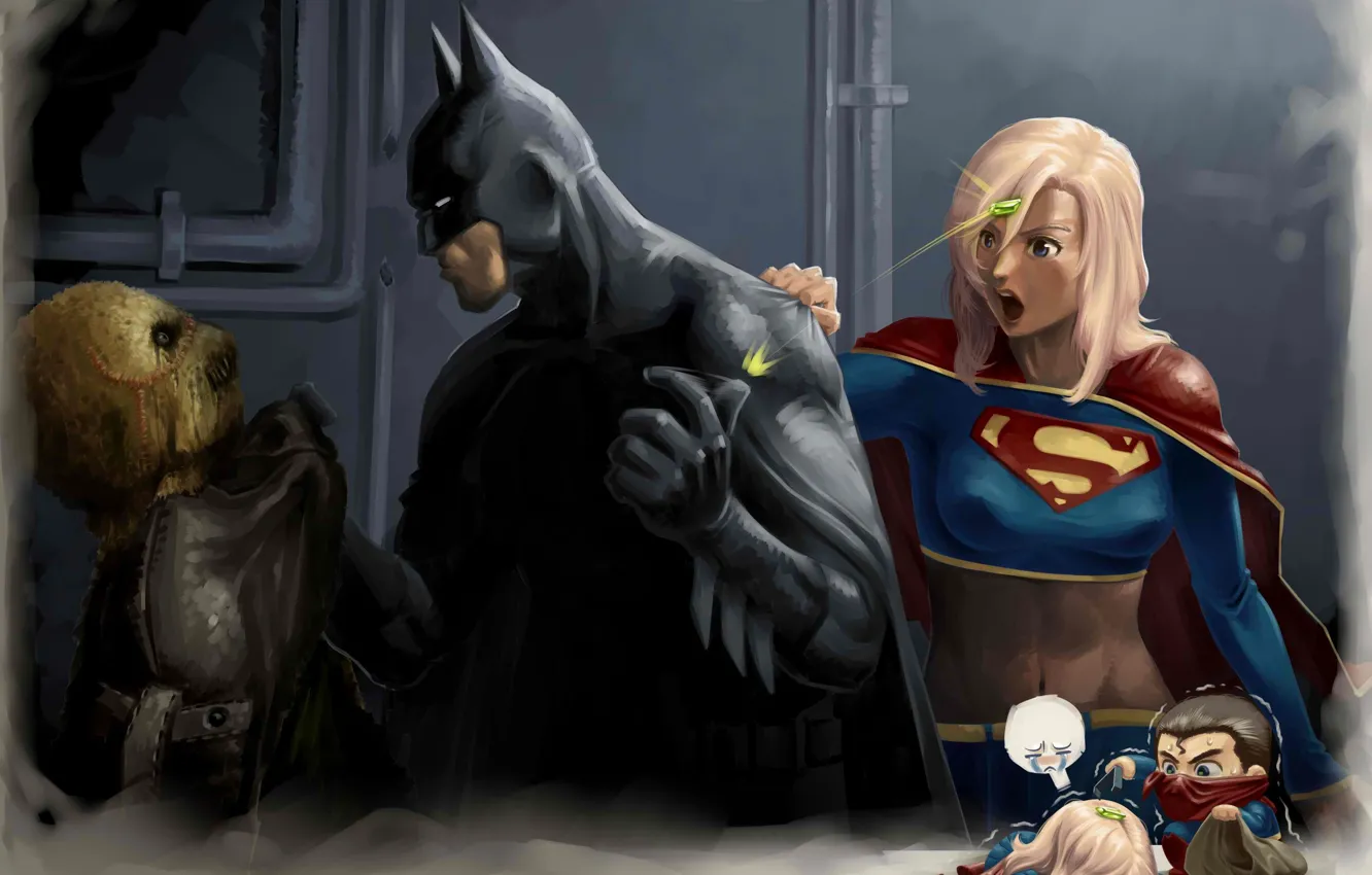 Фото обои fantasy, Batman, art, Marvel, comics, painting, artwork, superhero