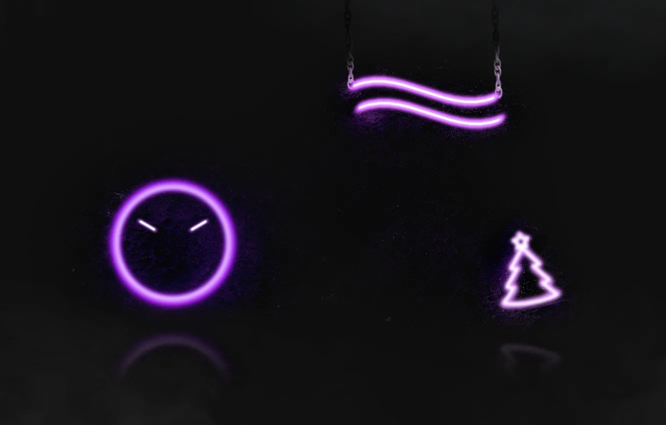 Фото обои black, hi-tech, neon, newyear, neon color, 2023 year