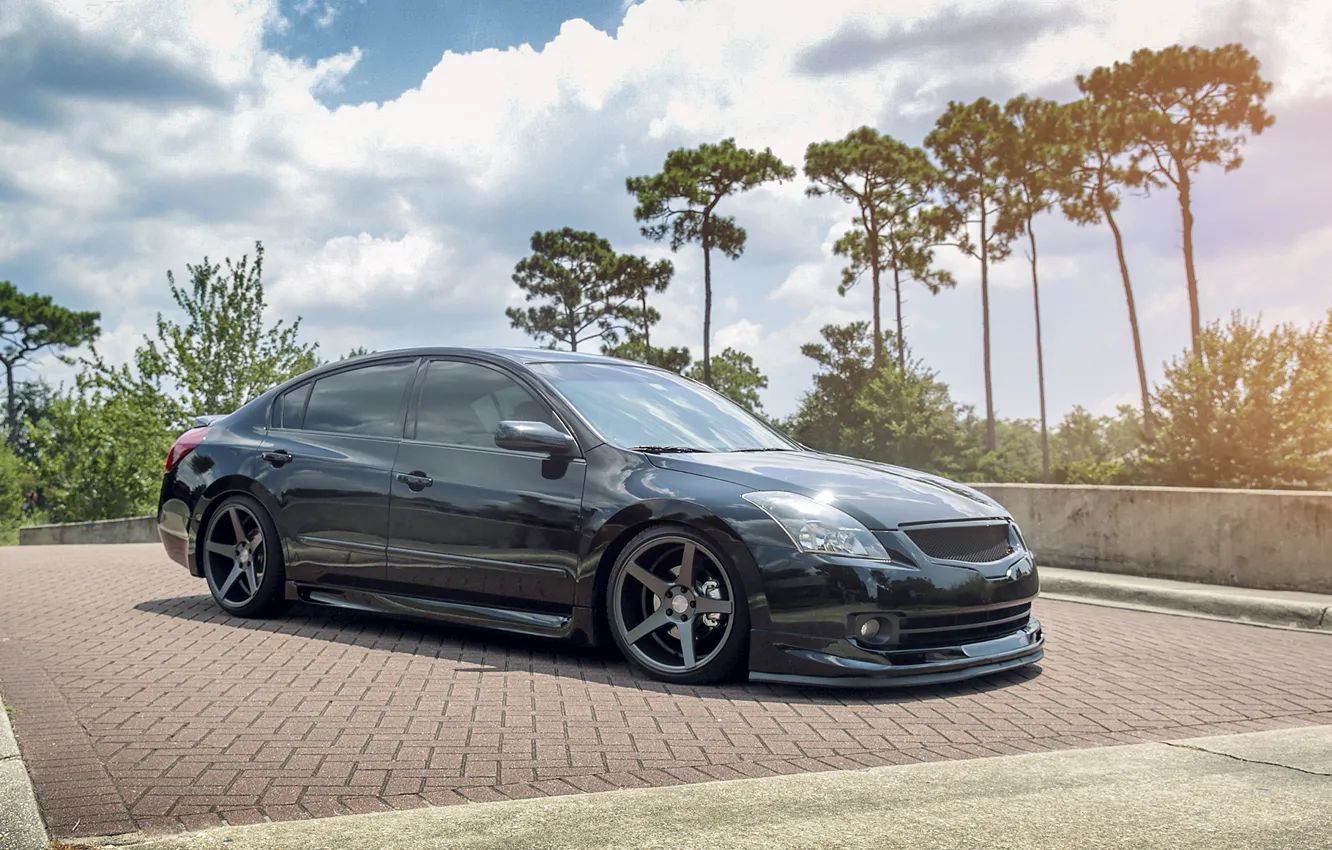 Фото обои nissan, black, tuning, maxima