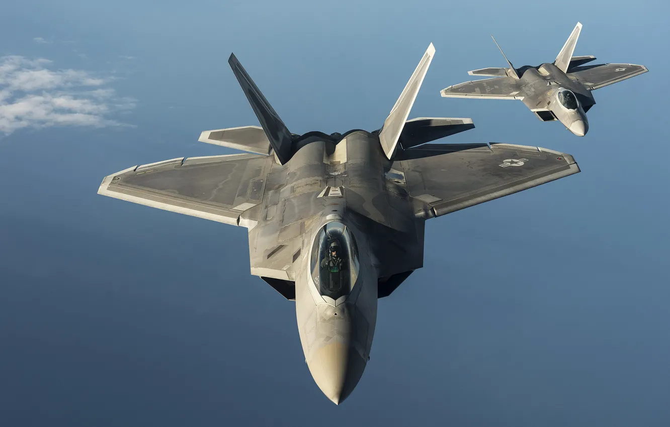 Фото обои Истребитель, USAF, F-22 Raptor
