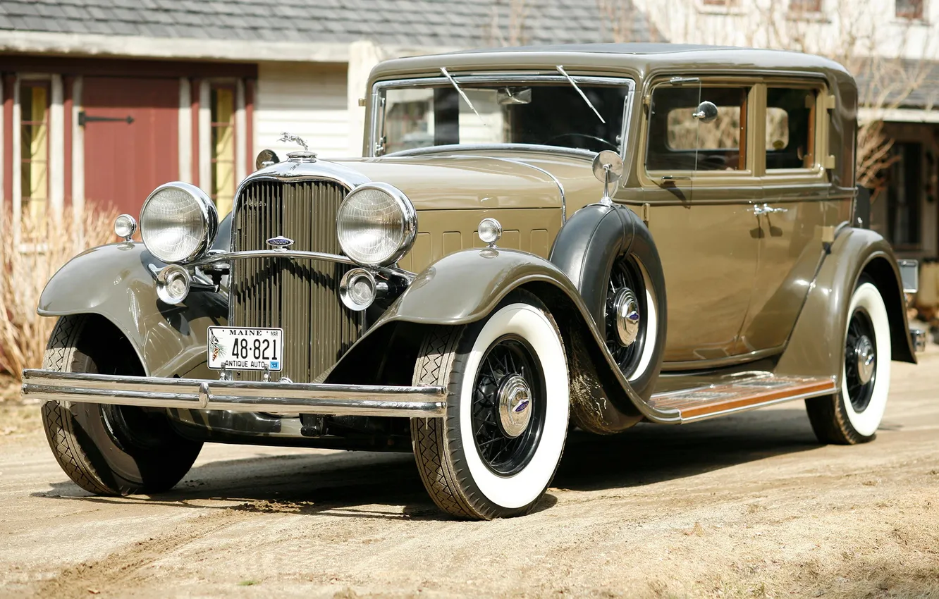Фото обои Lincoln, передок, 1932, Sedan, 4-door, Model KB, Линкольн.ретро